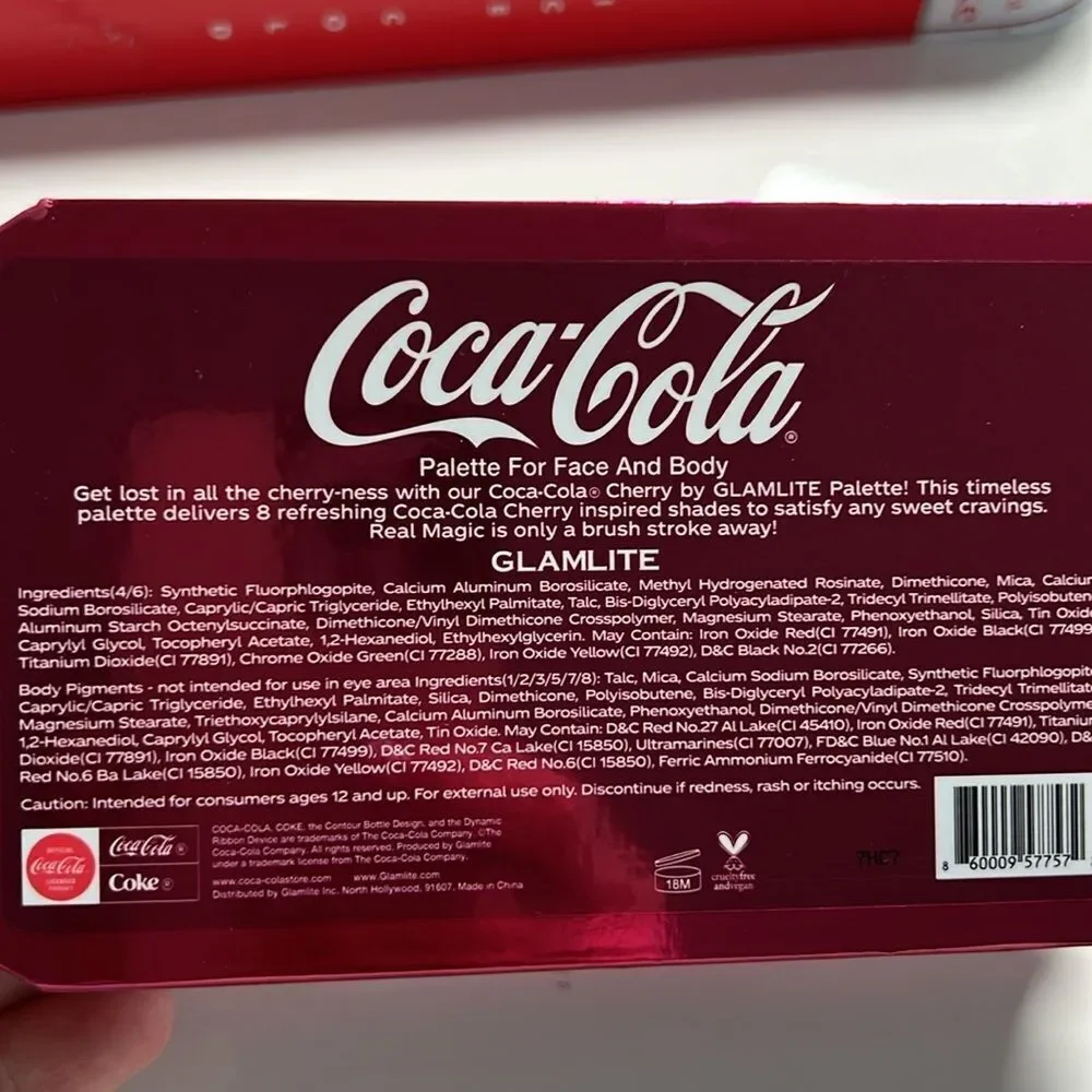 Cherry Coca Cola Pink and Red Eyeshadow Palette Vibrant Makeup